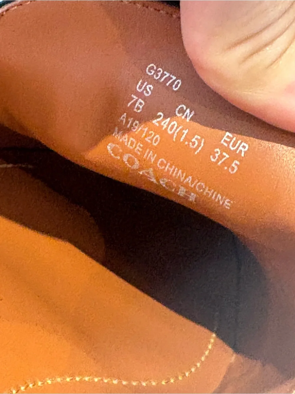 Coach Black Leather Slip-On Loafers with Tan Insole - Picture 7 of 10